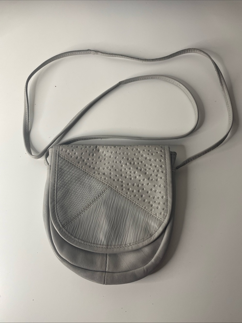 Women’s Crossbody Purse Made In columbia Genuine leather gray Small purse